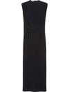 Prada Lace-up Mid-length Dress In Black