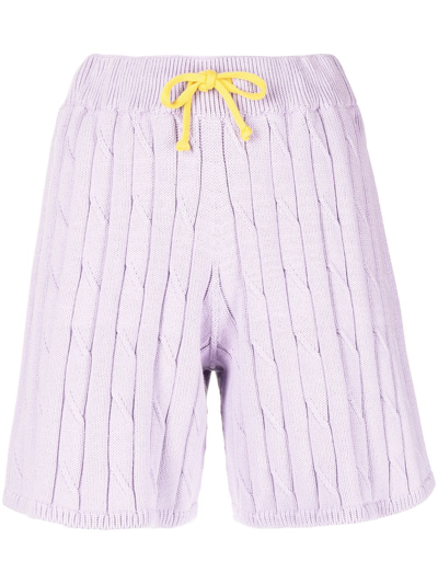Joshua Sanders Cable-knit Drawstring Shorts In Violett