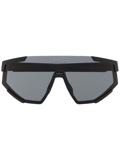 Prada Mask-frame Sunglasses In Schwarz