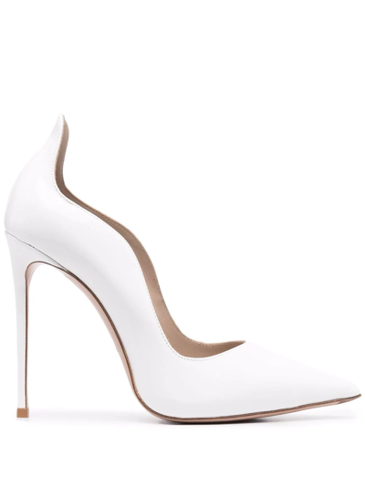 Le Silla Ivy 120mm Pointed Toe Pumps In White