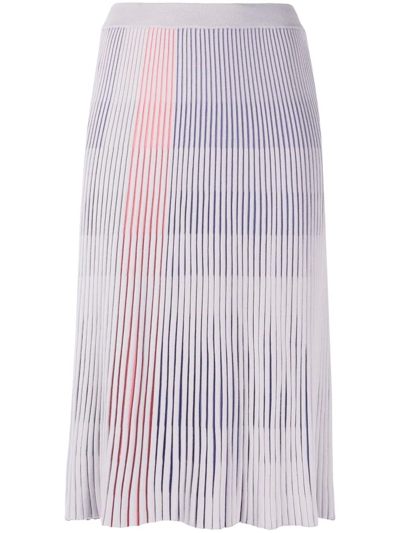 Emporio Armani Pleated Midi Skirt In Grey