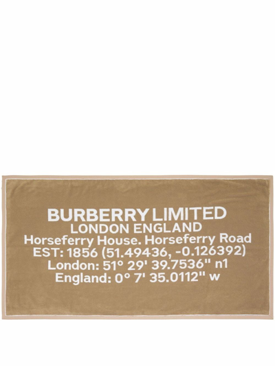 Burberry Horseferry-print Jacquard Cotton Bath Towel In Braun