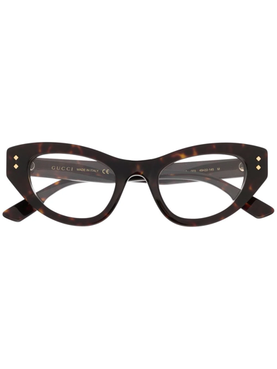 Gucci Cat-eye Frame Glasses In Brown
