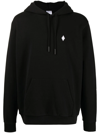 Marcelo Burlon County Of Milan Classic Pullover Black Hoodie With Adjustable Drawstring In Black