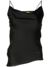 Marques' Almeida Draped Slip Tank Top In Schwarz