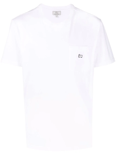 Woolrich Sheep-embroidered Short-sleeve T-shirt In White