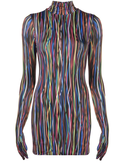 Vetements Multicolor Print Gloves Dress