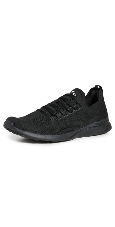 Apl Athletic Propulsion Labs Breeze Techloom Running Sneakers In Black/white/black