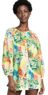 Staud Vincent Linen Long Sleeve Tunic In Capri Tree
