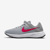 Nike Revolution 6 Flyease Next Nature Men's Easy On/off Road Running Shoes In Light Smoke Grey,particle Grey,dark Smoke Grey,siren Red