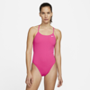 Nike Lace-up Tie-back Women's 1-piece Swimsuit In Hyper Pink