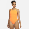 Nike Fastback Women's 1-piece Swimsuit In Bright Citrus
