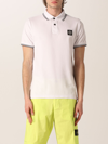 Stone Island Polo Shirt In Stretch Pique Cotton In 白色 1