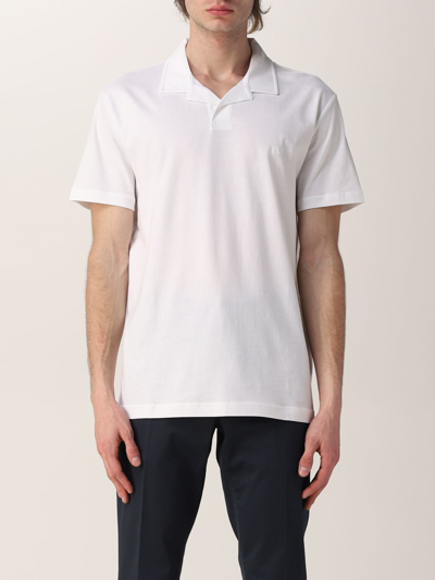 Fay Polo Shirt With Embroidered Logo In White