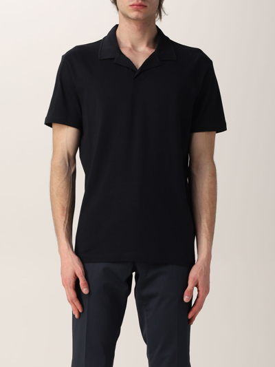 Fay Polo Shirt With Embroidered Logo In Blue