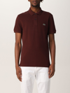 Lacoste Basic Polo Shirt With Logo In Red Purple