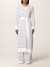 Fabiana Filippi Long Striped Cotton Cardigan In White
