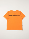 Mm6 Maison Margiela Teen Logo Print T-shirt In Orange