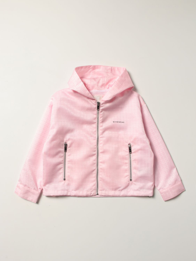 Givenchy Kids' 4g Logo Jacket With Zipper In Pink