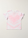 GIVENCHY COTTON T-SHIRT WITH HEART TIE & DYE PRINT,C77340010
