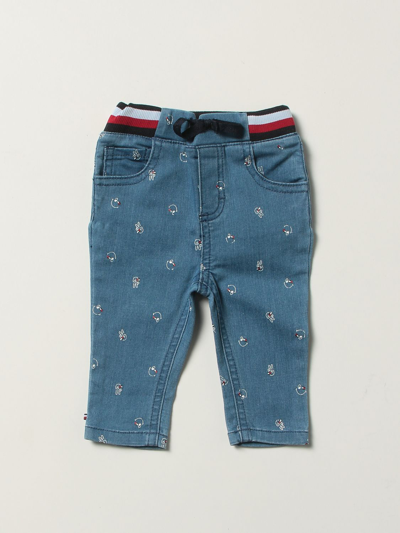 Tommy Hilfiger Babies' Jeans With All-over Mini Logo In Denim