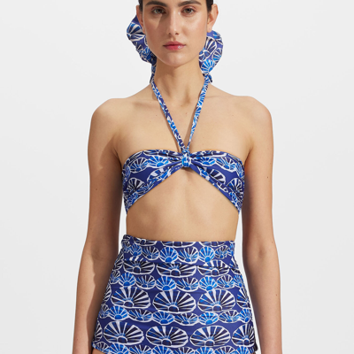 La Doublej 3-way Bandeau Top In Blue