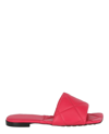 Bottega Veneta Rubber Lido Leather Sandals In Pink