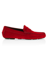 To Boot New York Driver Contrast Stitch Suede Loafers In Red