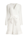 Milly Women's Liv Pleated Belted Minidress In White