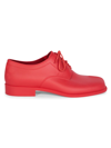 Maison Margiela Matt Rubber Tabi Lace-up Shoes In Red
