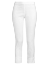 120% Lino Linen Cotton Side-zip Capri Pants In White