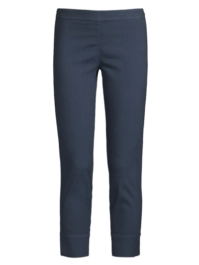 120% Lino Essential Linen-blend Capri Pants In Blue Navy