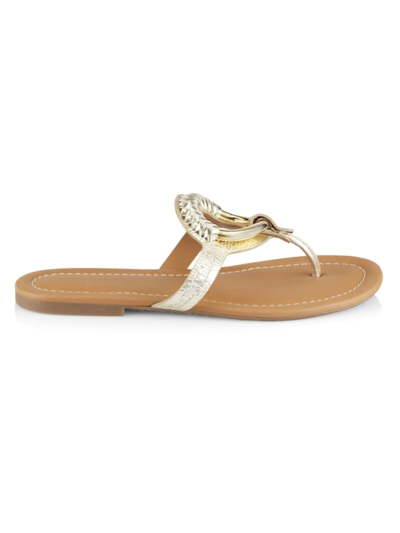 SEE BY CHLOÉ WOMEN'S HANA METALLIC LEATHER THONG SANDALS