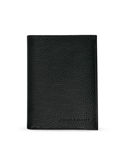 Longchamp Men's Le Foulonné Bifold Leather Wallet In Black