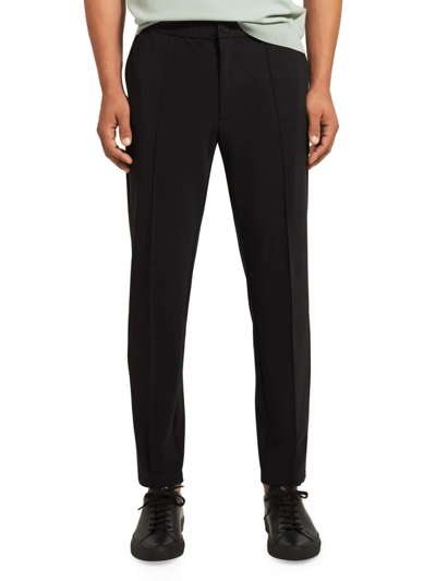 Theory Curtis Drawstring Precision Ponte Pants Black In Baltic