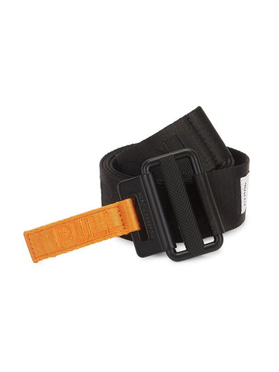 Heron Preston Tape Logo Patch-detail Belt In Black