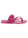 Veronica Beard Salva Jelly Buckle Slide Sandals In Orchid