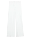 Theory Embroidered Wide-leg Cropped Trousers In White