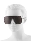 Alexander Mcqueen Studs 99mm Mask Sunglasses In Rutenium