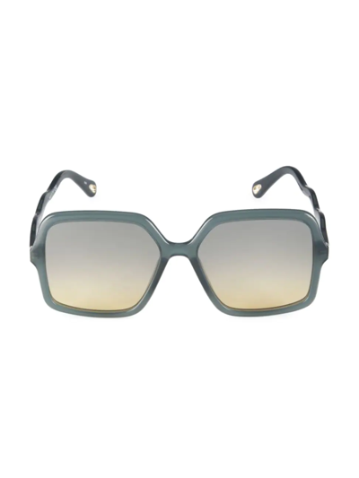 Chloé Zelie 58mm Square Sunglasses In Gris