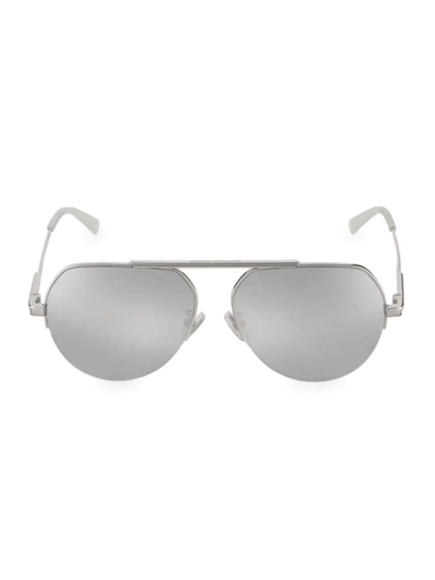 Bottega Veneta Minimalist 58mm Pilot Sunglasses In Silver