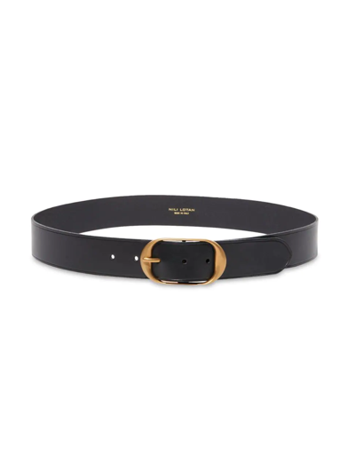 Nili Lotan Women's Nili Leather Belt In Black Gold