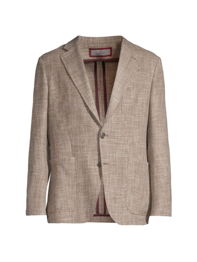 Canali Textured Tweed Blazer In Natural