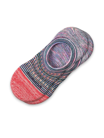 Bombas Textured Feedstripe Performance Socks In Midnight Pine Crimson