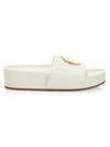 TORY BURCH WOMEN'S PATOS LEATHER PLATFORM SLIDES