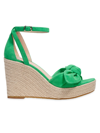 Kate Spade Tianna Suede Bow Wedge Espadrille Sandals In Fresh Greens