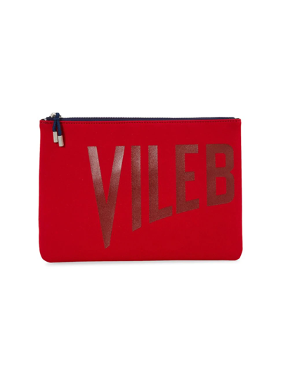 Vilebrequin Branded Neoprene Zip-up Pouch In Piments