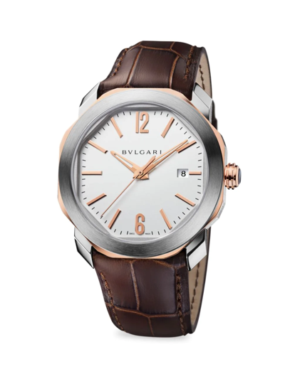 Bvlgari Octo Roma Stainless Steel Watch In Rose Gold