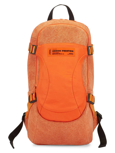 Heron Preston Utilitarian Logo Hiking Backpack In Orange