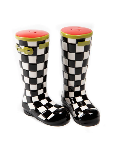 Mackenzie-childs Courtly Check Wellies Salt & Pepper Shakers Set